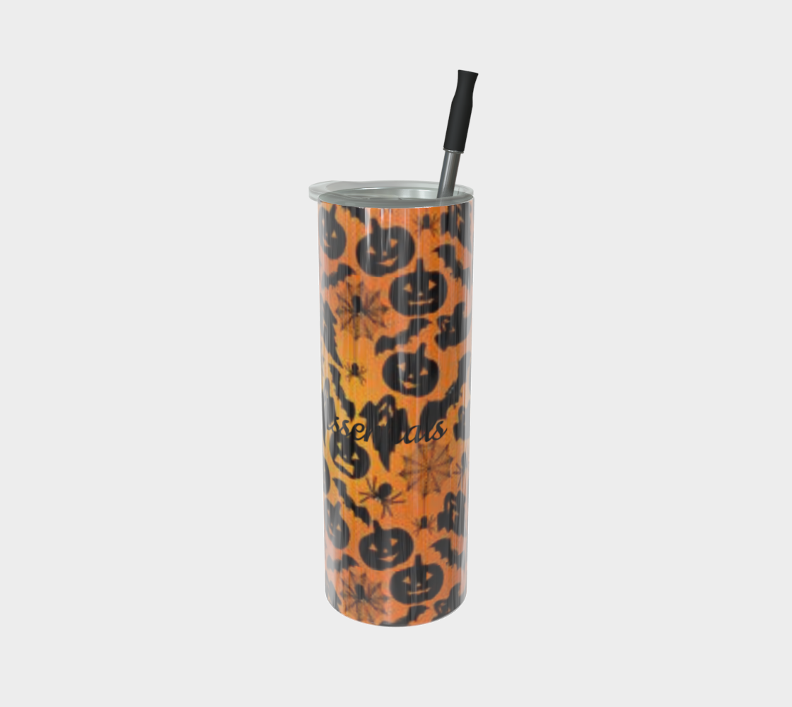 Pumpkins and bats tumbler