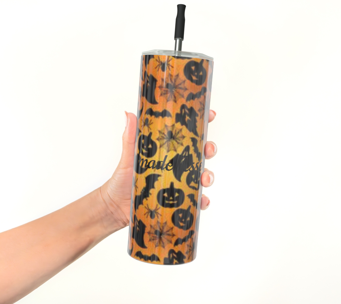 Pumpkins and bats tumbler