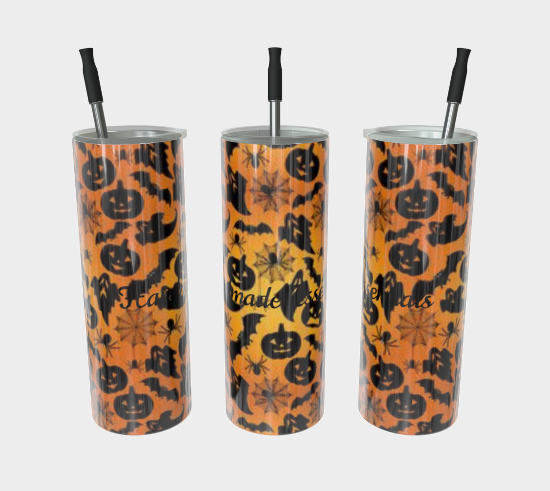 Pumpkins and bats tumbler